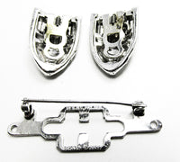 Coro 1930s Costume Jewelry Extraordinary Art Deco Diamante Duette Pin - Clip Backs and Frame - Thumbnail