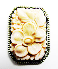 Vintage 1920s Jewelry Outstanding Carved Art Nouveau Dress Clip - Front - Thumbnail