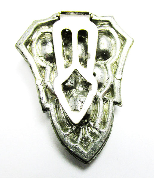 Vintage Costume Jewelry 1930s Elegant Art Deco Diamante Dress Clip - Back