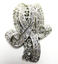 1930s Crown Trifari Designer Alfred Philippe Art Deco Diamante Clip - Thumbnail