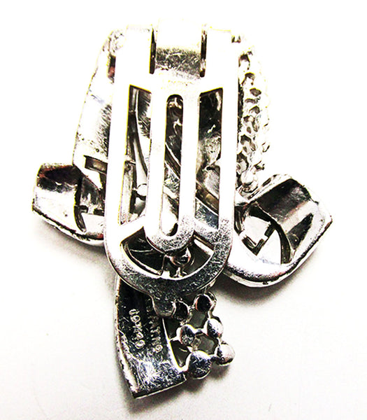1930s Crown Trifari Designer Alfred Philippe Art Deco Diamante Clip