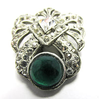 Jewelry Vintage 1930s Dazzling Art Deco Rhinestone Dress Clip - Front - Thumbnail