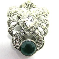 Jewelry Vintage 1930s Dazzling Art Deco Rhinestone Dress Clip - Front - Thumbnail
