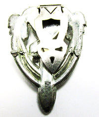 WMCA 1930s Vintage Designer Jewelry Art Deco Clear Diamante Dress Clip - Back - Thumbnail