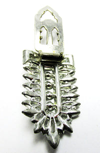 Vintage 1930s Jewelry Striking Art Deco Geometric Diamante Dress Clip - Back - Thumbnail