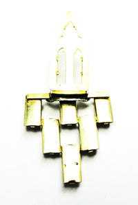 1930s Vintage Jewelry Stunning Art Deco Brass Diamante Dress Clip - Back - Thumbnail