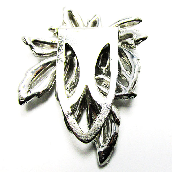 Vintage Jewelry Stunning 1930s Art Deco Diamante Floral Dress Clip - Back