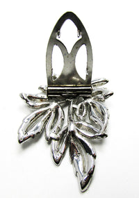 Vintage Jewelry Stunning 1930s Art Deco Diamante Floral Dress Clip  - Back - Thumbnail