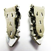 Vintage 1930s Jewelry Exquisite Art Deco Ruby Diamante Dress Clips - Back - Thumbnail