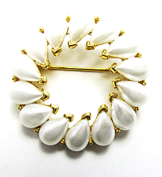 Crown Trifari Vintage 1950s Designer Jewelry Pearl Bracelet and Pin - Pin