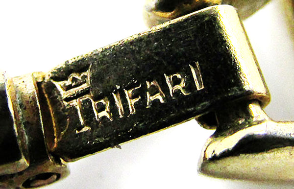 Crown Trifari Vintage 1950s Designer Jewelry Pearl Bracelet and Pin - Signature