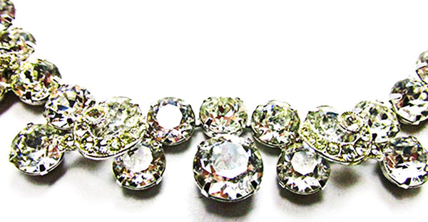 Weiss 1950s Vintage Diamante Necklace, Earrings, and Bracelet Set - Close Up