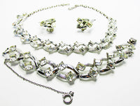 Coro 1960s Mid-Century Diamante Necklace, Earrings, and Bracelet Set