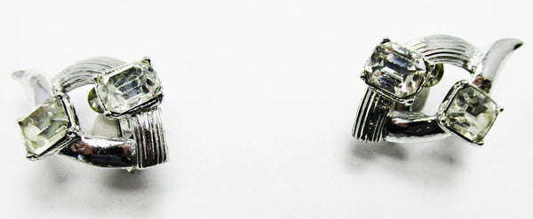Coro 1960s Mid-Century Diamante Necklace, Earrings, and Bracelet Set - Earrings