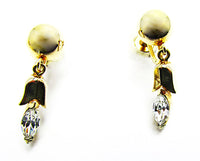 Tara 1960s Vintage Contemporary Style Diamante Necklace and Earrings - Earrings - Thumbnail