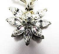 1950s Vintage Elegant Mid-Century Collectible Diamante Floral Drop Pin - Close Up - Thumbnail