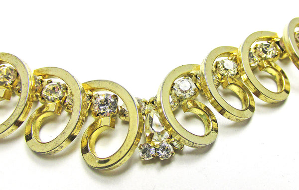 Sarah Coventry Vintage 1950s Designer Rhinestone Jewelry Set - Necklace Close Up