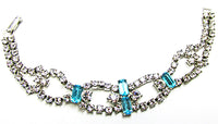 Vintage 1950s Jewelry Unique Diamante Necklace, Earrings, and Bracelet - Bracelet - Thumbnail