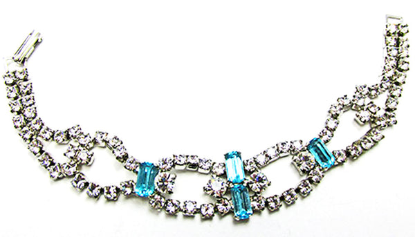 Vintage 1950s Jewelry Unique Diamante Necklace, Earrings, and Bracelet - Bracelet