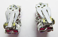 Lisner Vintage Glamorous 1950s Pink Aurora Borealis Hoop Earrings - Thumbnail