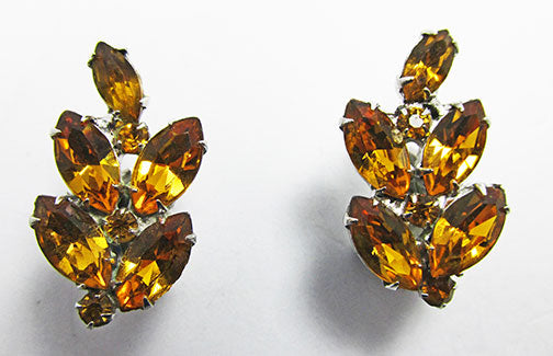 B.A. Ballou Vintage 1930s Retro Dainty Topaz Floral Earrings