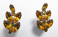 B.A. Ballou Vintage 1930s Retro Dainty Topaz Floral Earrings - Thumbnail