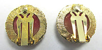 Vintage Jewelry Timeless 1950s Mid-Century Cameo Button Earrings - Back - Thumbnail