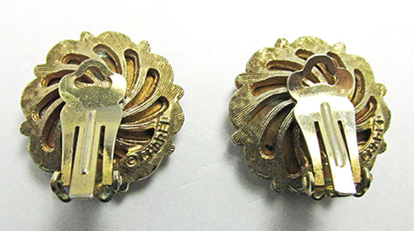 Charel Vintage Jewelry Rare 1950s Emerald Diamante Earrings - Back
