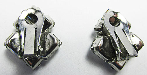 Vintage 1950s Lovely Mid Century Geometric Button Earrings