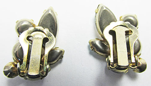 Vintage Mid Century Stunning Aurora Borealis Floral Earrings