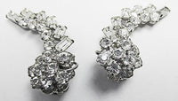 Vintage 1950s Mid Century Stunning Two Tiered Floral Spray Earrings - Thumbnail