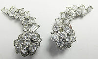 Vintage 1950s Mid Century Stunning Two Tiered Floral Spray Earrings - Thumbnail