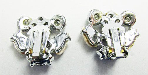 Beautiful Vintage Mid-Century Unique Floral Button Style Earrings