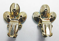 Vintage 1950s Glamorous Mid Century Striking Floral Earrings - Thumbnail