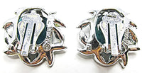 Sarah Coventry Vintage Jewelry 1960s Retro Emerald Diamante Earrings - Back - Thumbnail