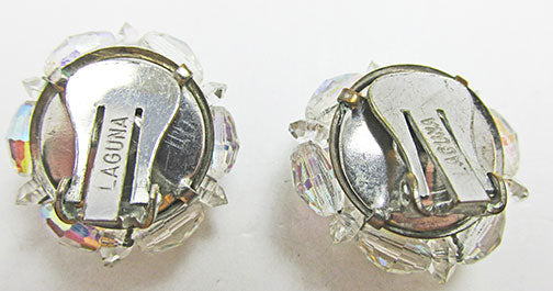 Laguna Vintage Dazzling Mid-Century Crystal Button Style Earrings