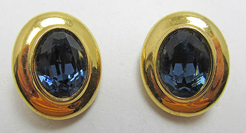 Swarovski Vintage Retro Minimalist Contemporary Oval Button Earrings