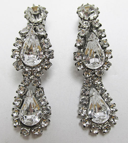 Weiss Vintage Stunning Mid Century 1950s Glamour Drop Earrings