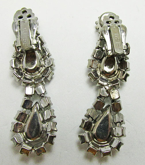 Weiss Vintage Stunning Mid Century 1950s Glamour Drop Earrings