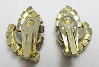 Vintage 1950s Distinctive Aurora Borealis Rhinestone Button Earrings - Thumbnail