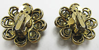 Weiss Vintage 1950s Superb Peridot Green Floral Earrings - Thumbnail