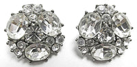 Bogoff Vintage Jewelry 1950s Mid-Century Striking Diamante Earrings - Front - Thumbnail