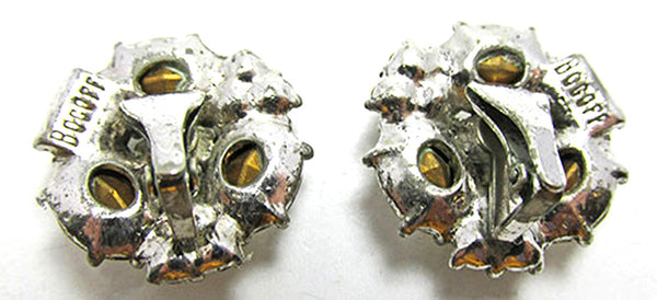 Bogoff Vintage Jewelry 1950s Mid-Century Striking Diamante Earrings - Back