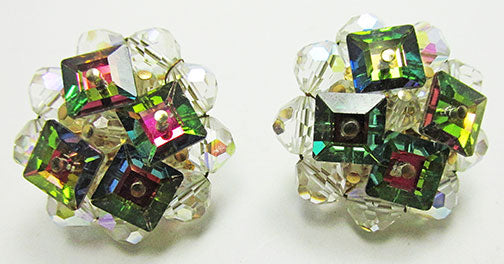 Vintage Vendome Retro Contemporary Style Rhinestone and Crystal Earrings