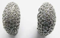 Joseph Mazer Vintage Lovely Retro Rhinestone Half Hoop Earrings - Thumbnail