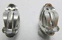 Joseph Mazer Vintage Lovely Retro Rhinestone Half Hoop Earrings - Thumbnail