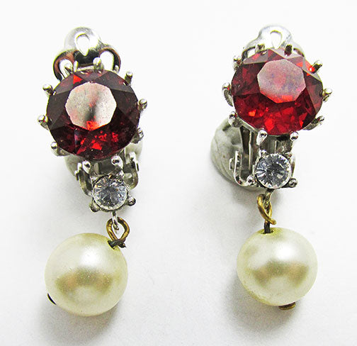 Ciner Vintage Mid Century 1950s Dainty Glamorous Drop Earrings