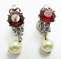 Ciner Vintage Mid Century 1950s Dainty Glamorous Drop Earrings - Thumbnail