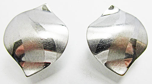 Volupte Vintage Rare 1950 Unique Mid Century Silver Geometric Earrings
