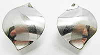 Volupte Vintage Rare 1950 Unique Mid Century Silver Geometric Earrings - Thumbnail